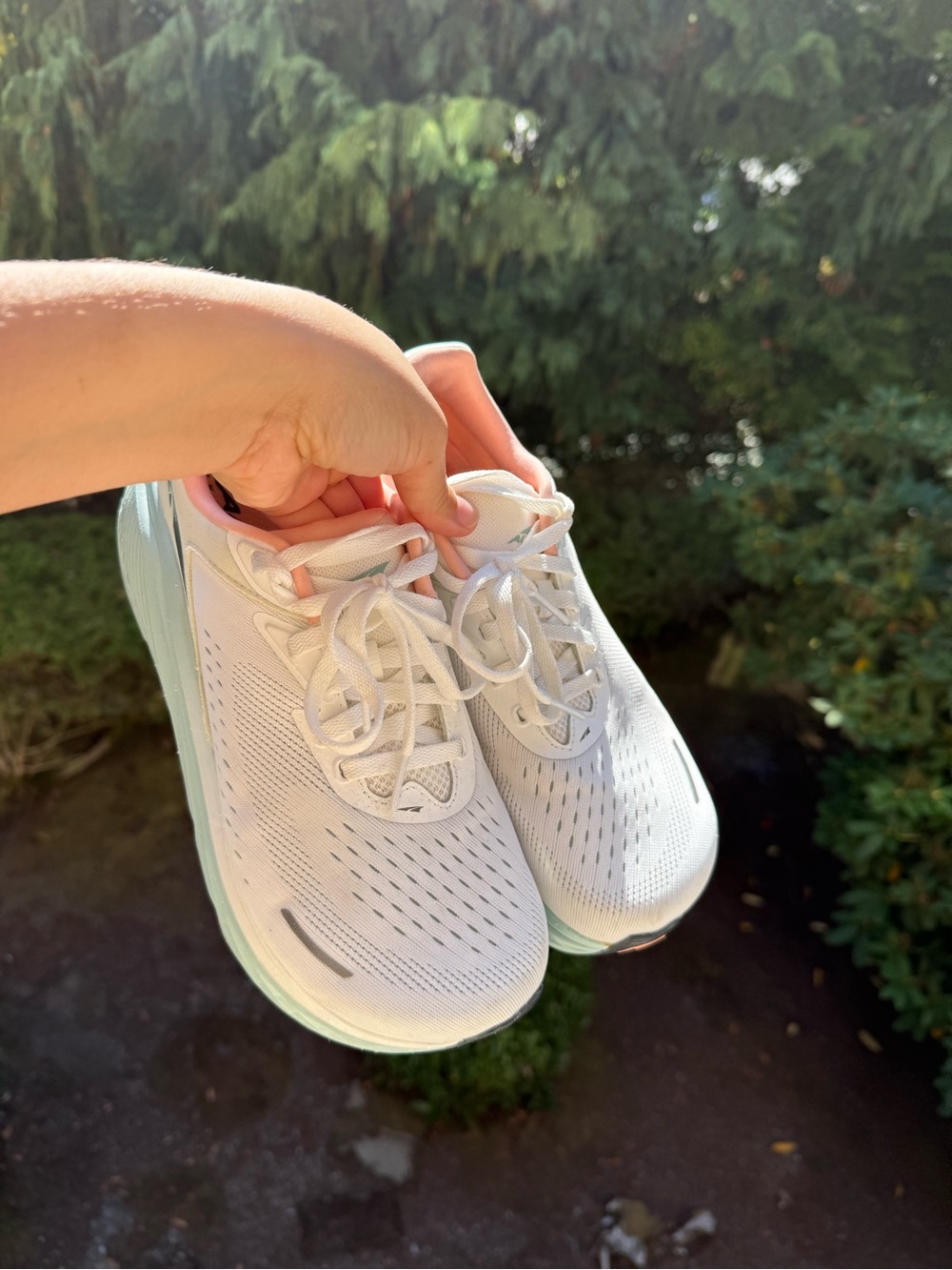 Altra Women’s White Running Shoes with Mint Accents
